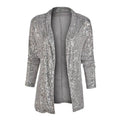 Hanna - Stylischer Pailletten Blazer mit langen Ärmeln und offener Frontgestaltung