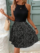 Wibke – Stylisches ärmelloses Minikleid mit Rundhalsausschnitt und Blumendruck