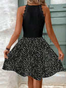 Wibke – Stylisches ärmelloses Minikleid mit Rundhalsausschnitt und Blumendruck