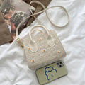 Elena – Handtasche mit Blumenmuster strukturiertem Finish und Griffen