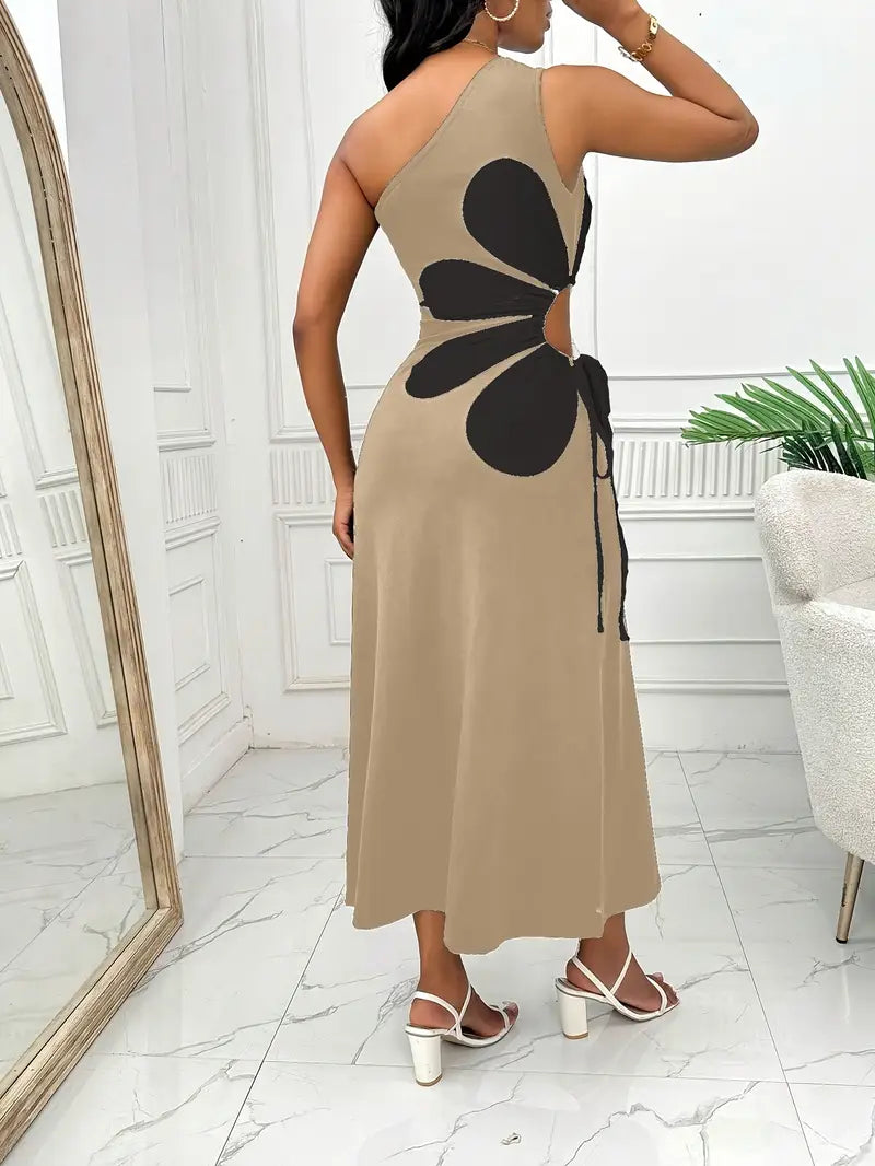 Wendla – Modisches Eine Schulter Kleid mit Blumenprint