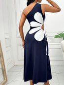 Wendla – Modisches Eine Schulter Kleid mit Blumenprint