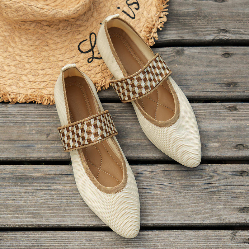 Nina - Eleganter geometri Schuhe Diagonalriemenschuh mit gepolsterter Sohle