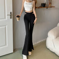 Emma – Stylische hoher Taille Ausgeschnitten Schlaghose mit Slim Fit