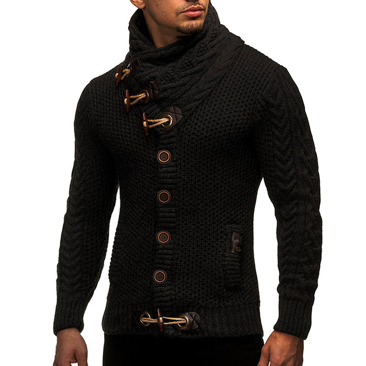 Oliver - Langärmeliger Schnallen Rollkragenpullover Strickjacke Mit Taschen