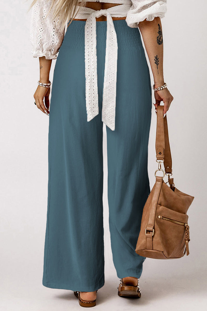 Zophia – Locker geschnittene Hose mit hoher Taille Taschen und weitem Bein