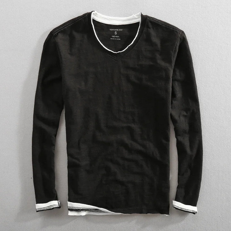 Noah – V-Ausschnitt Shirt mit langen Ärmeln und modernem Design