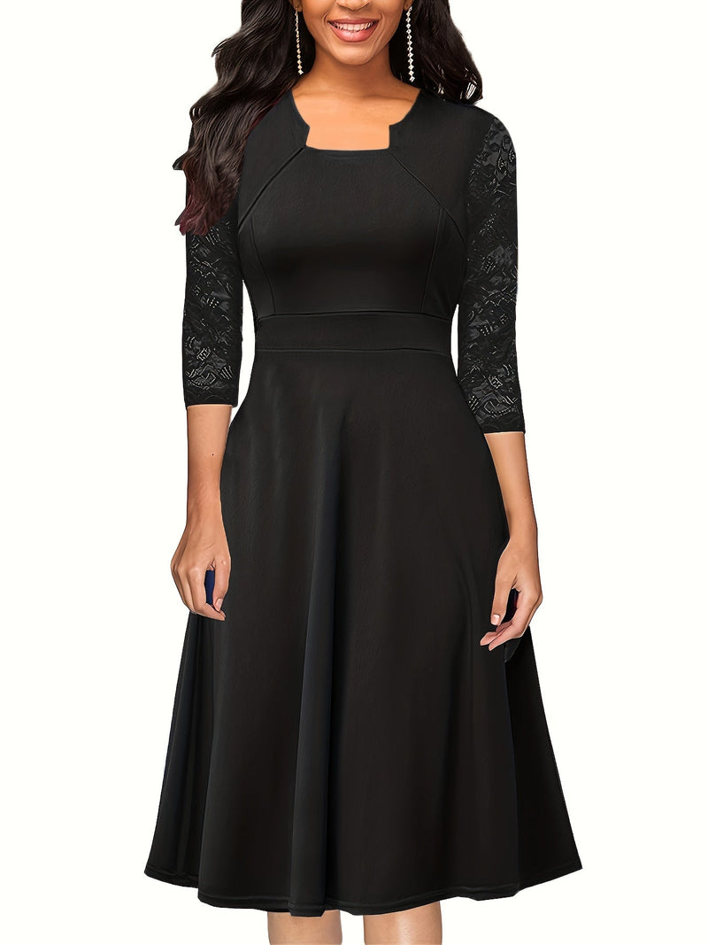 Emma – Elegantes Kleid mit langen Ärmeln und quadratischem Ausschnitt