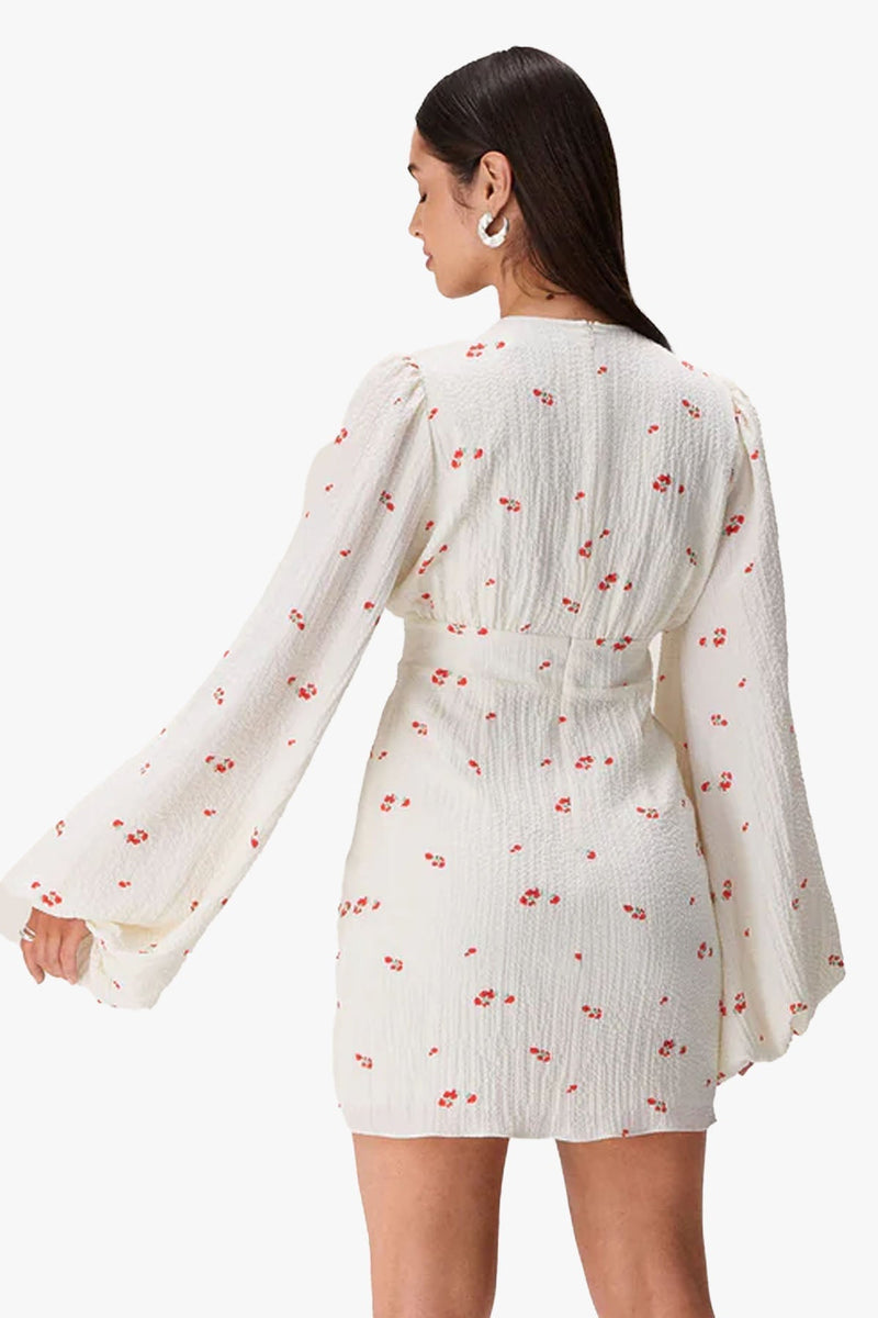 Karla – Modisches Minikleid mit tiefem V Ausschnitt und langen Ärmeln