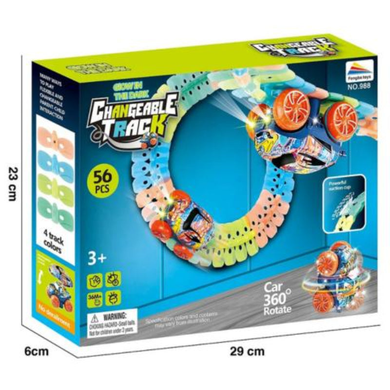 VantaRush – Flexibles LED Rennstrecken Set mit veränderbarem Layout und leuchtendem Auto