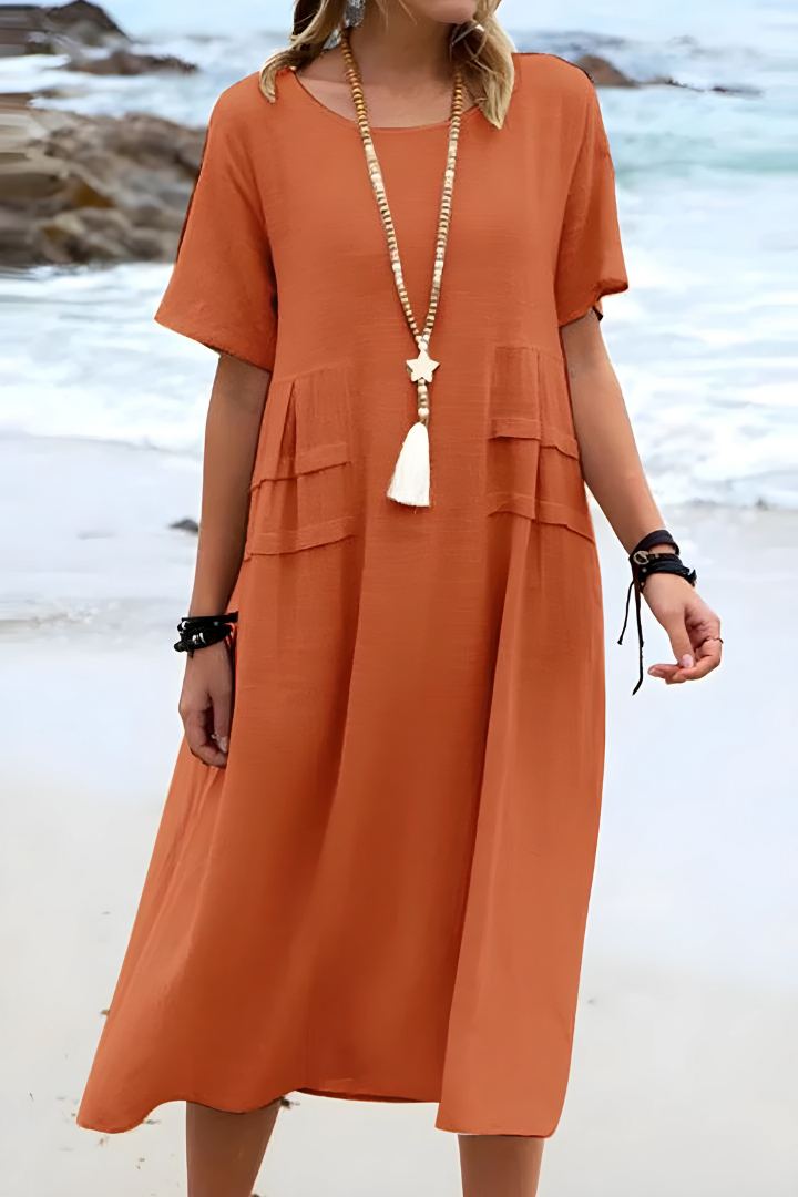 Amelia – Stilvolles Langes Kleid Mit Lagendesign