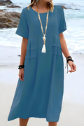 Amelia – Stilvolles Langes Kleid Mit Lagendesign