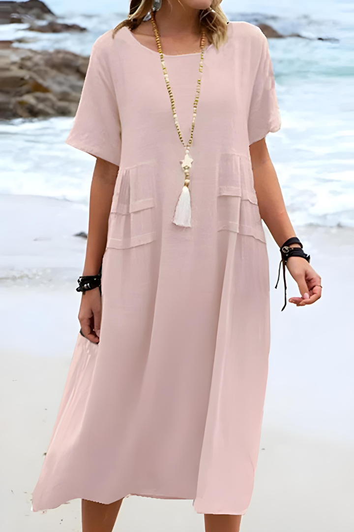 Amelia – Stilvolles Langes Kleid Mit Lagendesign