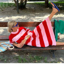 Zofia – Lässiges gestreiftes Midikleid mit Rundhalsausschnitt und lockerer Passform