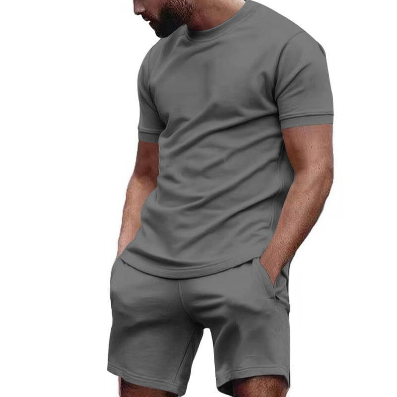 Smith – Elegantes Zweiteiler-Set mit Kurzarm-T-Shirt und Shorts mit Kordelzug und Seitentaschen