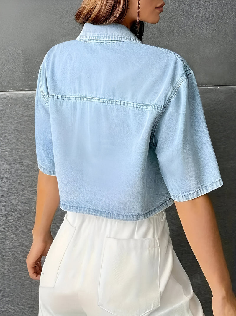 Romi – Lässige Jacke mit kurzen Ärmeln und klassischem Knopf