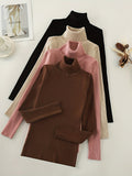 Mia - Bequem Langärmelig Rollkragenpullover