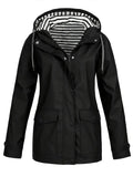 Emma - Langärmelig Wasserdicht Kapuze Jacke Mit Taschen