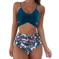 Elina – Stylisches Hohe Taille Bikini Satz mit Blumenprint