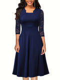 Emma – Elegantes Kleid mit langen Ärmeln und quadratischem Ausschnitt