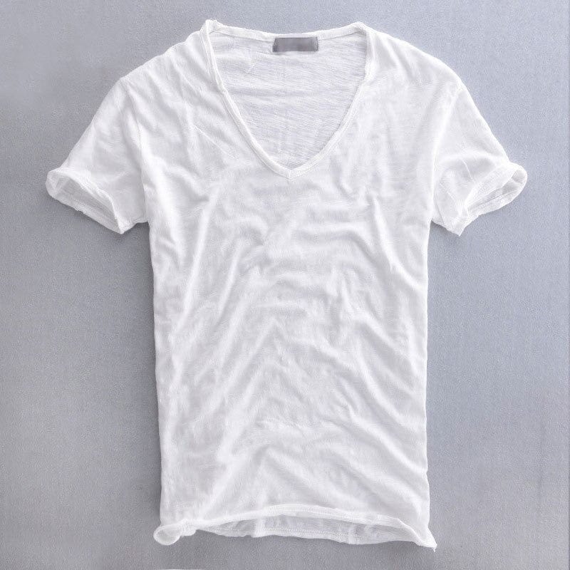 Rainer – Locker sitzendes V Ausschnitt Shirt mit kurzen Ärmeln