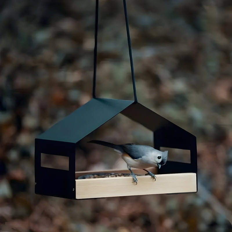 WildNest – Elegantes hängendes Vogelhaus mit Futterspender für den Garten