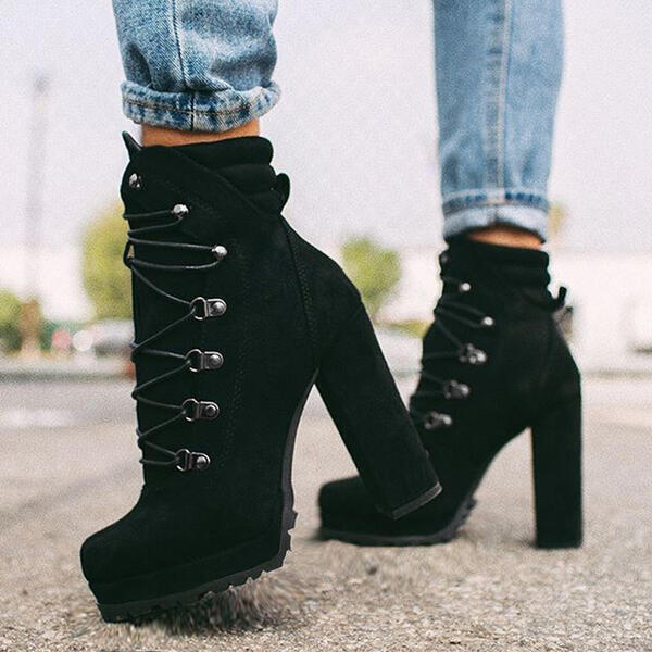 Sophie – Elegante Stiefelette mit Blockabsatz und Profilsohle