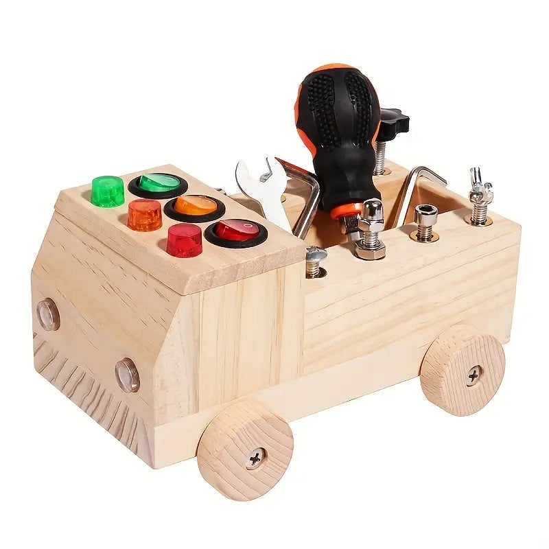 SkillSpark - Montessori Busy Board Interaktive LED Schalter und Werkzeugset