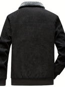 Theo - Langärmelige Vlies Auskleidung Reißverschluss Kordjacke