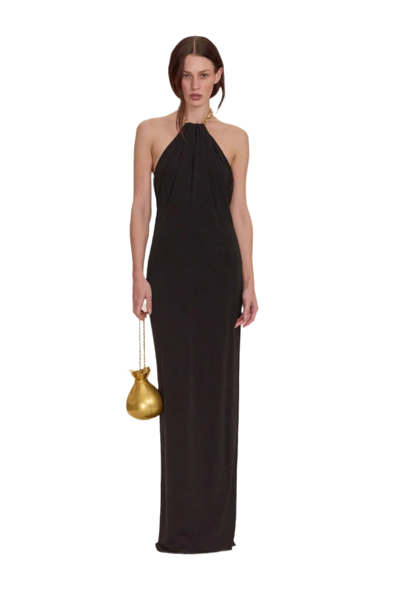 Emily – Stilvolles ärmelloses Neckholder Langkleid mit rückenfreiem Entwerfen