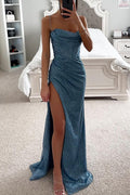 Clara – Modisches ärmelloses Spaghettiträger Kleid mit seitlichem Schlitz und hoher Taille