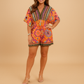Alisa – Stylischer Jumpsuit mit V Ausschnitt kurzen Ärmeln und weitem Bein