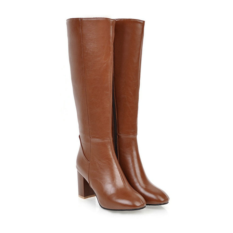 Alina – Kniehohe Stiefel mit Reißverschluss und rutschfester Sohle für Komfort