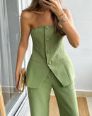 Adira – Ärmelloses Hemd und weit geschnittene Hose im Zweiteiler mit lockerer Passform