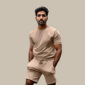 Smith – Elegantes Zweiteiler-Set mit Kurzarm-T-Shirt und Shorts mit Kordelzug und Seitentaschen
