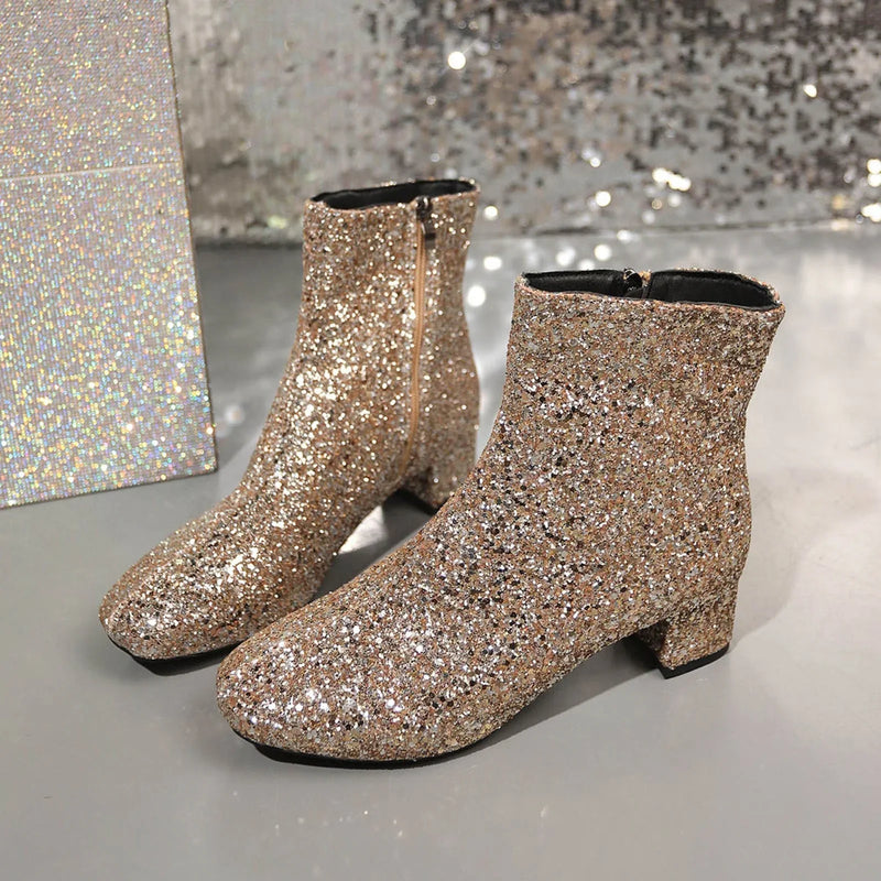 Farina - Modische Stiefelette mit Blockabsatz und seitlichem Reißverschluss