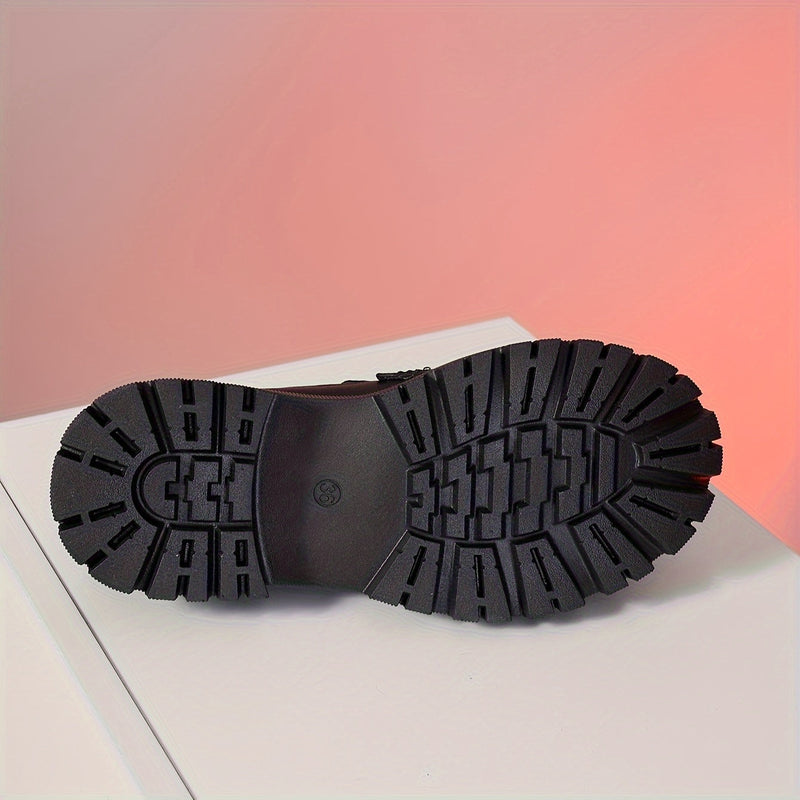 Elke - Dauerhaft Rutschfest Flache Runde Zehe Stiefelette
