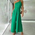 Emma - Eleganter Ein-Schulter Jumpsuit mit weitem Bein und schmeichelhafter Passform