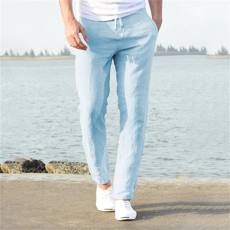 Anton – Leichte lange Hose mit elastischem Bund und Seitentaschen