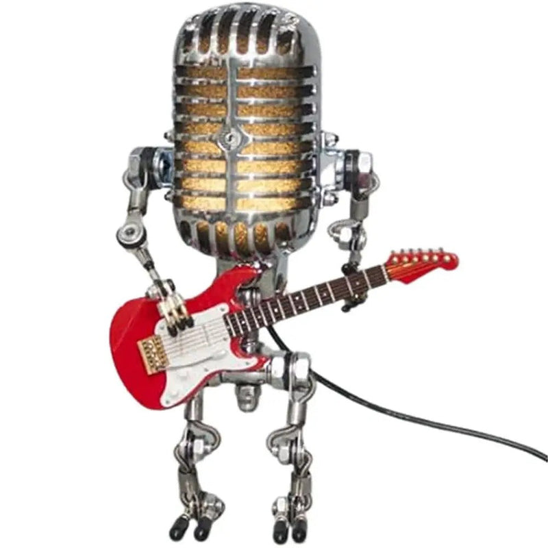 GuitarGlow – Dimmbare Tischlampe in Gitarrenform mit Roboterstil