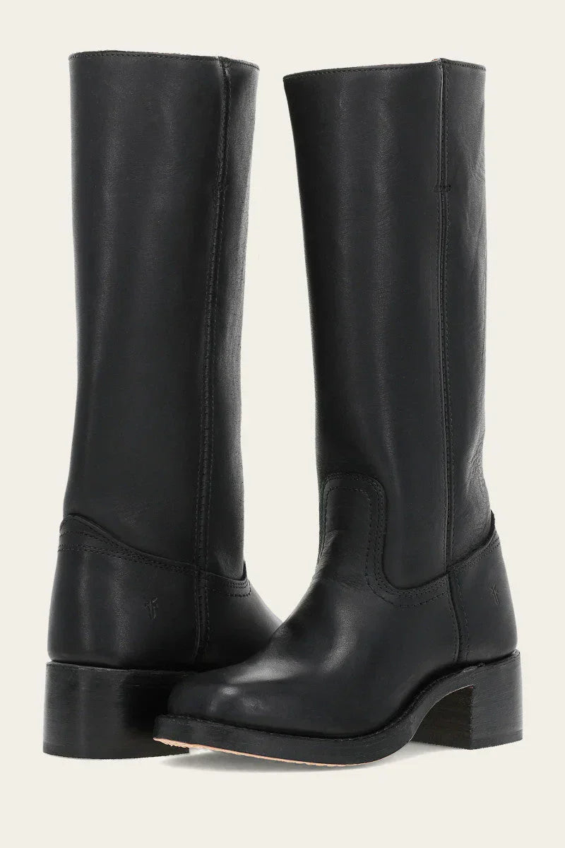 Mila – Stylische Kniestiefel mit runder Spitze und robuster Sohle