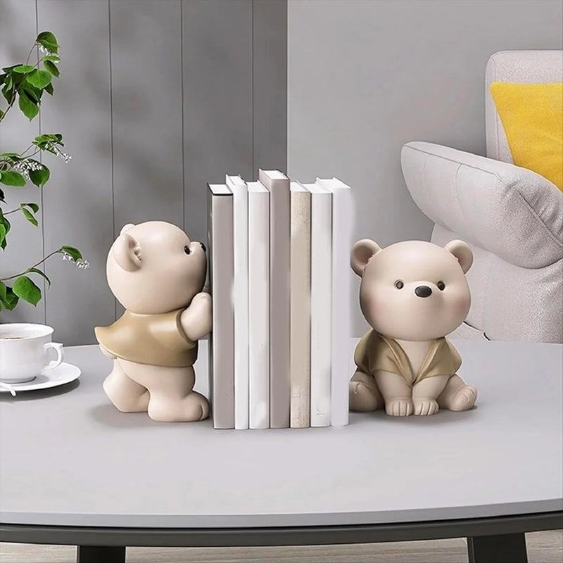 StackBear – Buchstützen Set mit Bärenfiguren und stabilem Halt