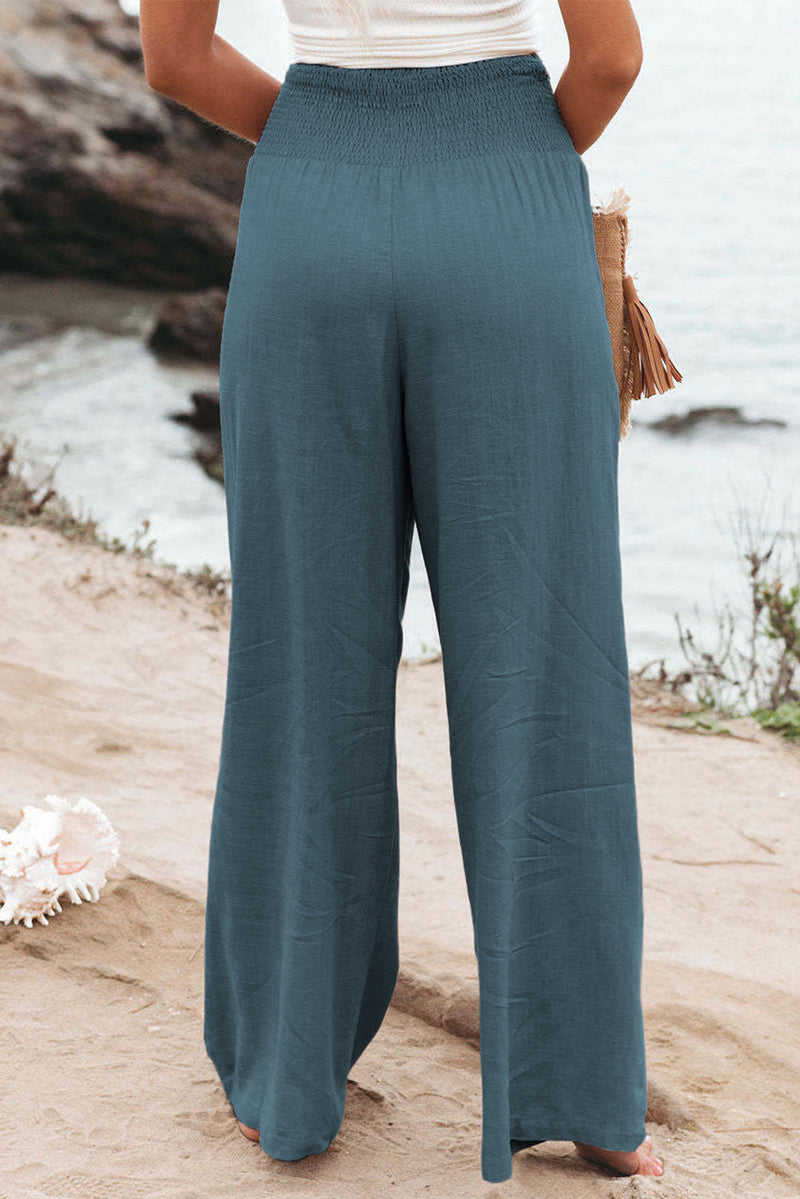 Zophia – Locker geschnittene Hose mit hoher Taille Taschen und weitem Bein