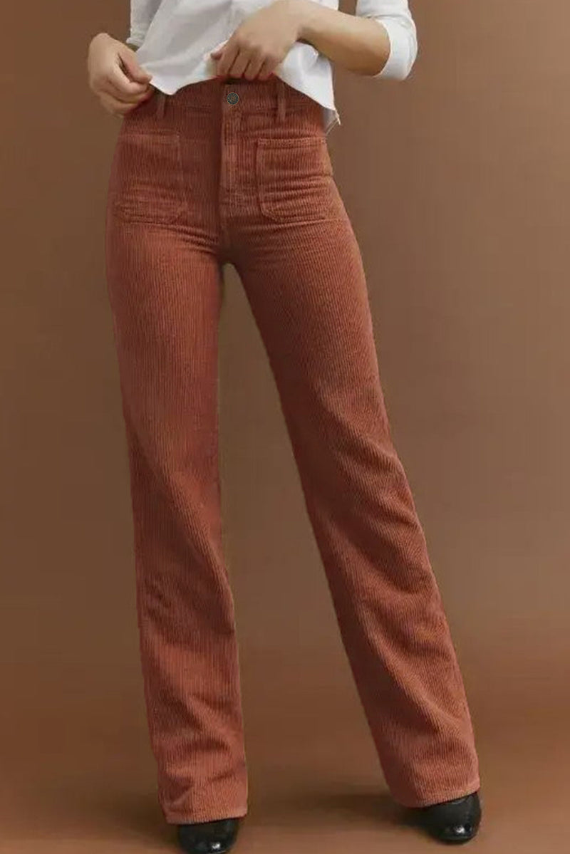 Yelina - Bequeme Hose mit hoher Taille Taschen und geraden Beinen