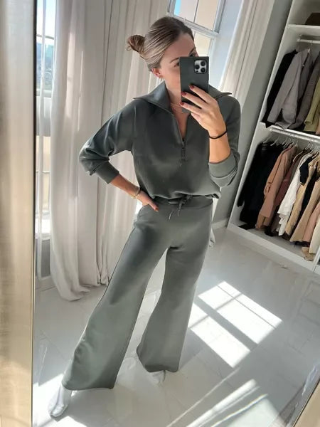 Mila - Schick Langärmelig Weich Loungewear Satz