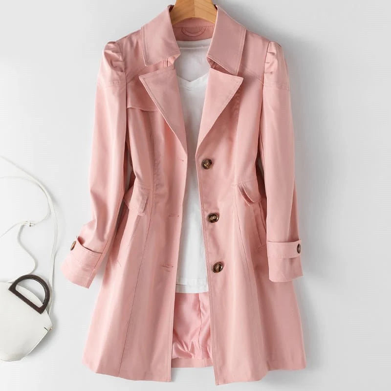 Clara – Schicker Langarmmantel Mit Taschen