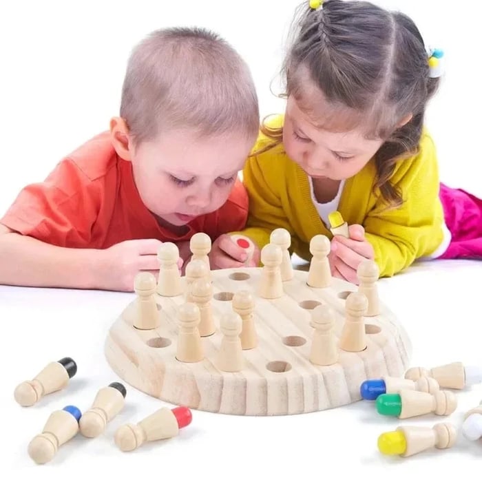 BrainPlay - Holz Memory Streichholz Schachspiel für Spaß und Geschicklichkeitsentwicklung