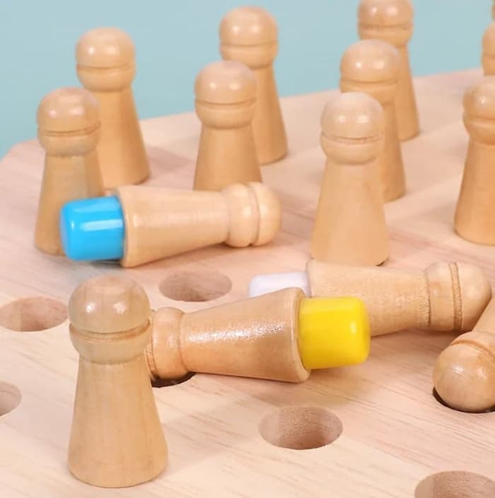 BrainPlay - Holz Memory Streichholz Schachspiel für Spaß und Geschicklichkeitsentwicklung