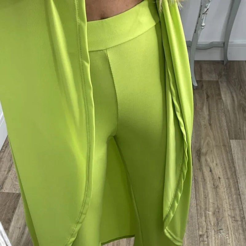 Amara – Vielseitiges Zweiteiler-Set mit ärmellosem RundhalsHemd und Hohe Taille-Hose