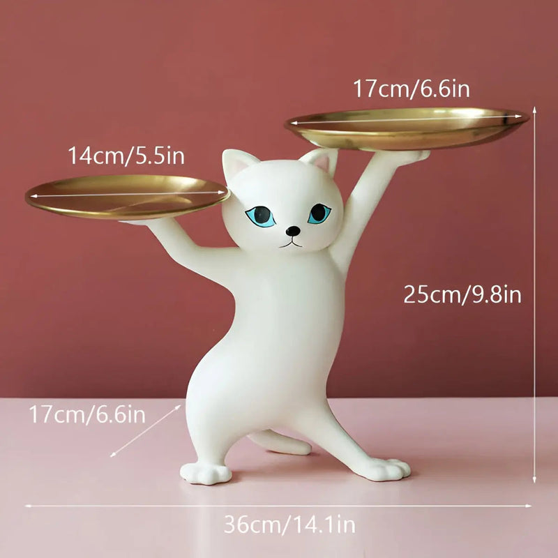 TidyCat – Dekorative Katzen Aufhänger Tablett Statue für Tischdekoration